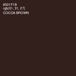 #331F1B - Cocoa Brown Color Image